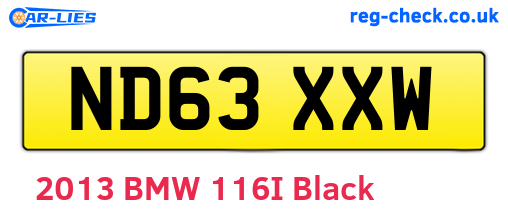ND63XXW are the vehicle registration plates.