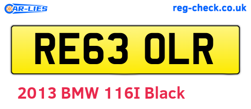 RE63OLR are the vehicle registration plates.