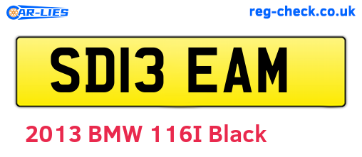 SD13EAM are the vehicle registration plates.