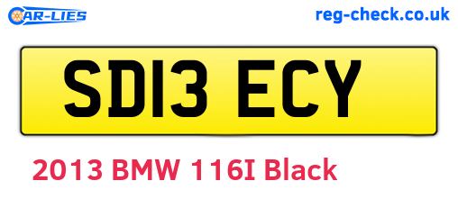 SD13ECY are the vehicle registration plates.