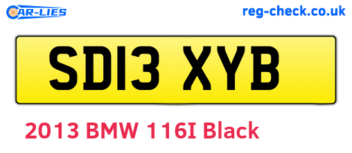 SD13XYB are the vehicle registration plates.