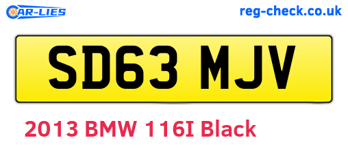 SD63MJV are the vehicle registration plates.