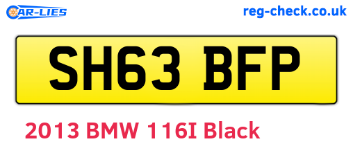 SH63BFP are the vehicle registration plates.