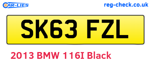 SK63FZL are the vehicle registration plates.