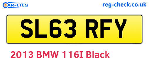 SL63RFY are the vehicle registration plates.