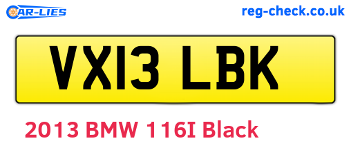 VX13LBK are the vehicle registration plates.