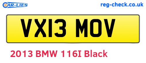 VX13MOV are the vehicle registration plates.