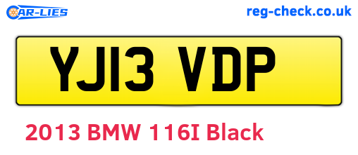 YJ13VDP are the vehicle registration plates.