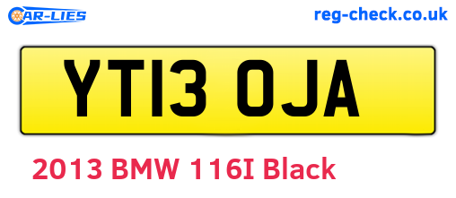 YT13OJA are the vehicle registration plates.