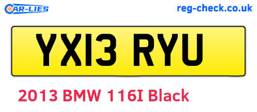 YX13RYU are the vehicle registration plates.