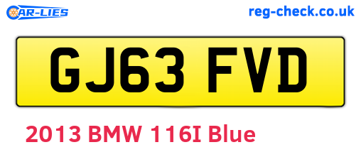 GJ63FVD are the vehicle registration plates.