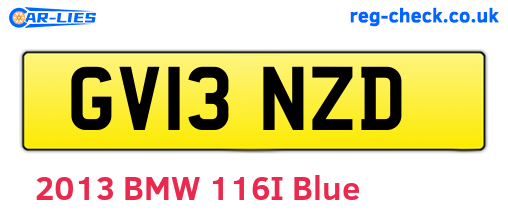 GV13NZD are the vehicle registration plates.