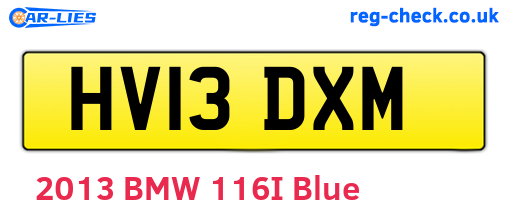 HV13DXM are the vehicle registration plates.
