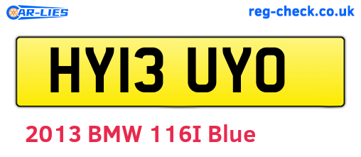 HY13UYO are the vehicle registration plates.
