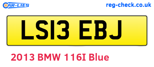 LS13EBJ are the vehicle registration plates.