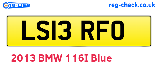 LS13RFO are the vehicle registration plates.
