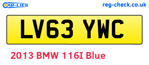 LV63YWC are the vehicle registration plates.