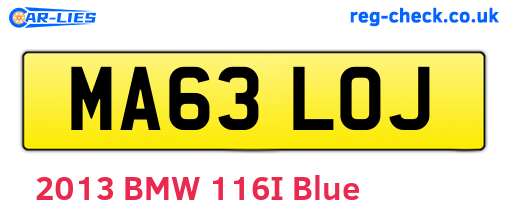 MA63LOJ are the vehicle registration plates.