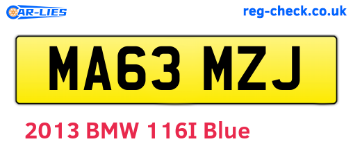 MA63MZJ are the vehicle registration plates.