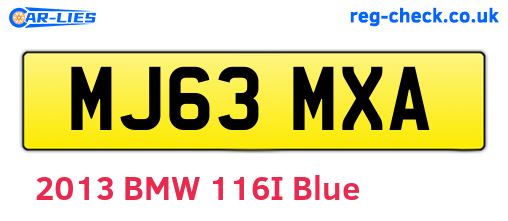 MJ63MXA are the vehicle registration plates.