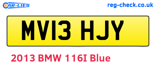 MV13HJY are the vehicle registration plates.