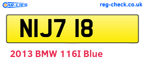 NIJ718 are the vehicle registration plates.