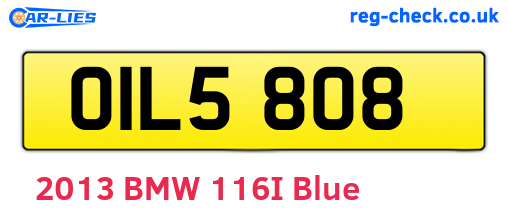 OIL5808 are the vehicle registration plates.
