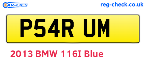 P54RUM are the vehicle registration plates.