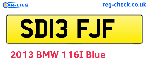 SD13FJF are the vehicle registration plates.