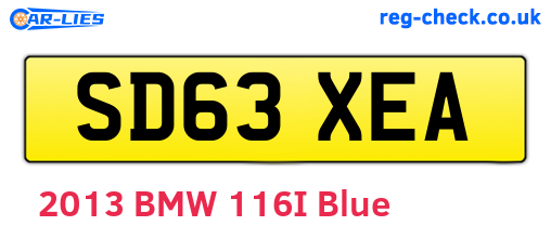 SD63XEA are the vehicle registration plates.