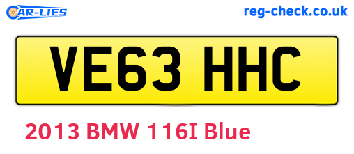 VE63HHC are the vehicle registration plates.