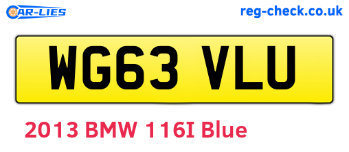 WG63VLU are the vehicle registration plates.