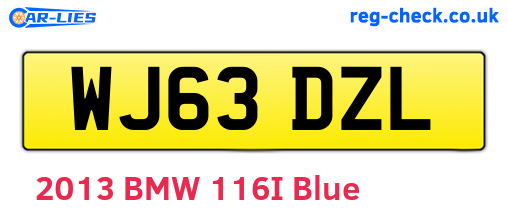WJ63DZL are the vehicle registration plates.