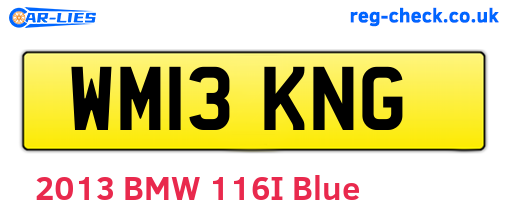 WM13KNG are the vehicle registration plates.