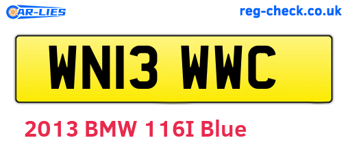 WN13WWC are the vehicle registration plates.
