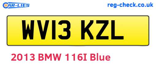 WV13KZL are the vehicle registration plates.