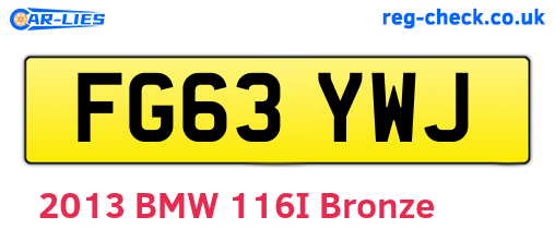 FG63YWJ are the vehicle registration plates.
