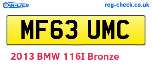 MF63UMC are the vehicle registration plates.