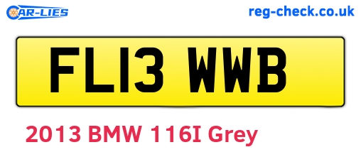 FL13WWB are the vehicle registration plates.