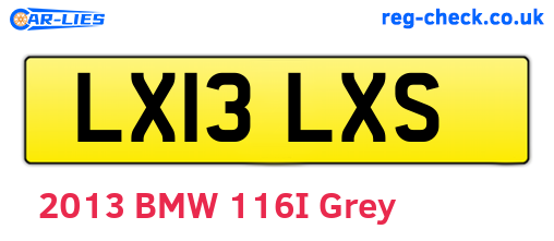 LX13LXS are the vehicle registration plates.