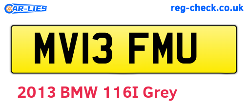 MV13FMU are the vehicle registration plates.