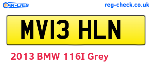 MV13HLN are the vehicle registration plates.