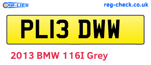 PL13DWW are the vehicle registration plates.