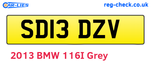 SD13DZV are the vehicle registration plates.