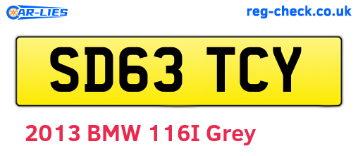 SD63TCY are the vehicle registration plates.