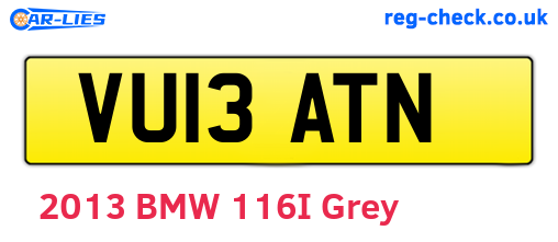 VU13ATN are the vehicle registration plates.