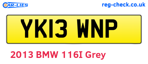 YK13WNP are the vehicle registration plates.