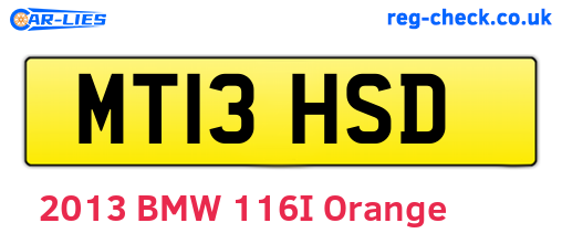MT13HSD are the vehicle registration plates.