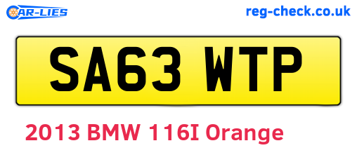 SA63WTP are the vehicle registration plates.