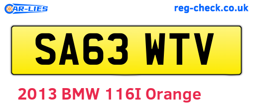 SA63WTV are the vehicle registration plates.